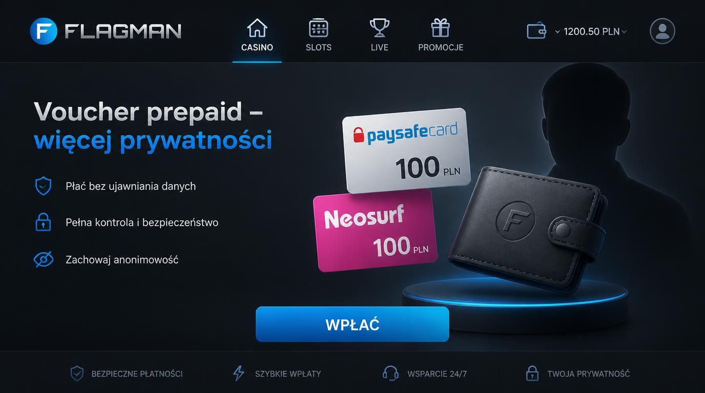 Voucher prepaid, Paysafecard i Neosurf na tle interfejsu kasyna