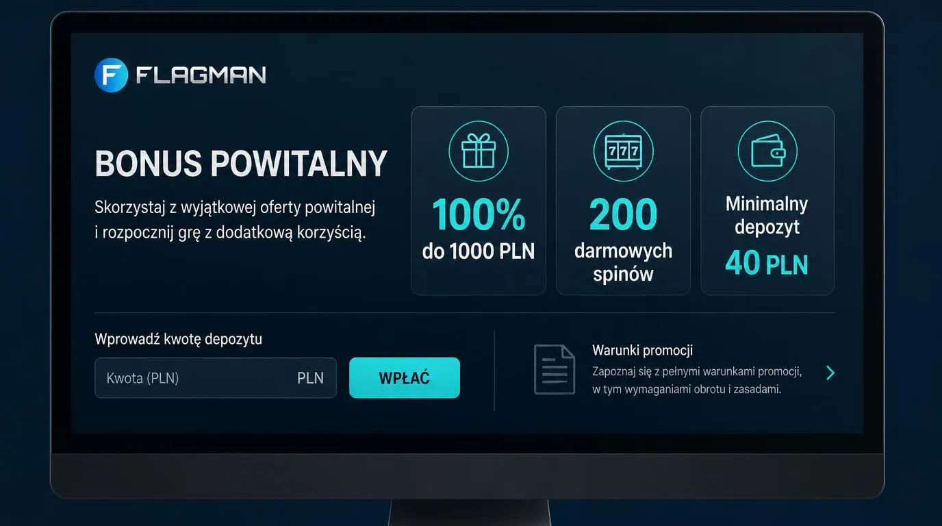 Panel kasyna z ofertą powitalną, katalogiem gier i ustawieniami limitu wydatków